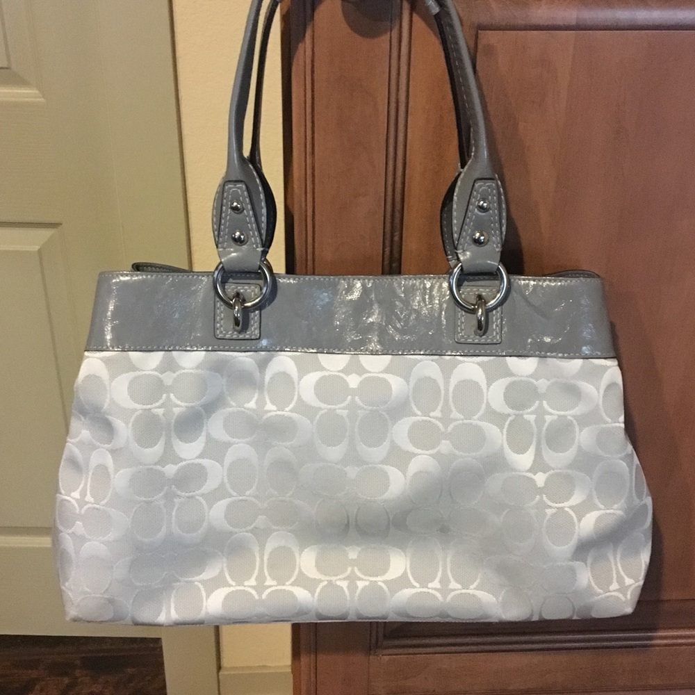 Coach Grey Penelope Signature Purse/Tote - Picture 6 of 7